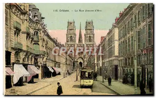 Cartes postales Orleans La Rue Jeanne D Arc Tramway Maggi