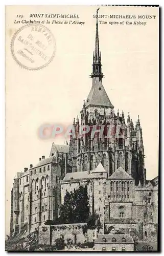 Cartes postales Mont Saint Michel Les Cloches Et La Fleche de l Abbaye