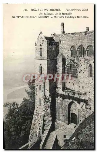 Cartes postales Mont Saint Michel Vue Exterieur Nord