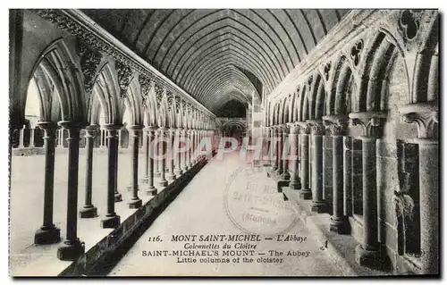 Cartes postales Mont Saint Michel L Abbaye Colonnettes du cloitre