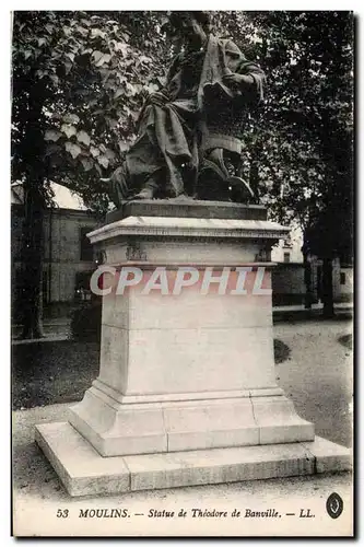 Cartes postales Moulins Statue de Theodore de Banville