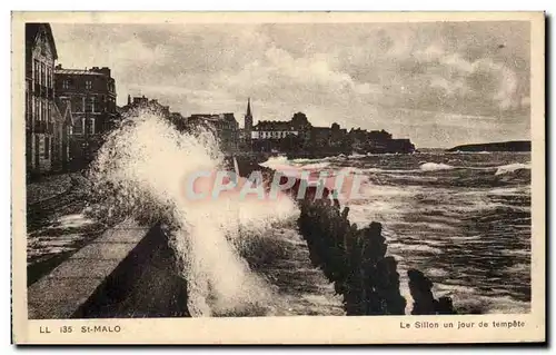 Ansichtskarte AK St Malo Le Sillon Un Jour De Tempete