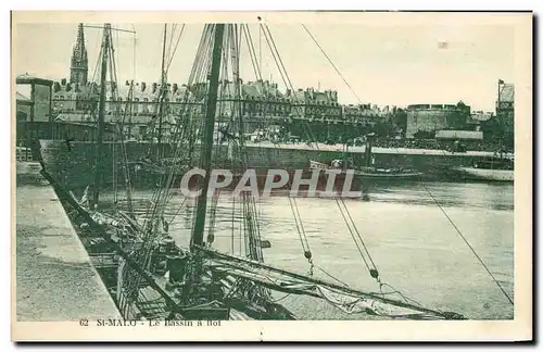 Cartes postales St Malo Le Bassin a flot Bateaux