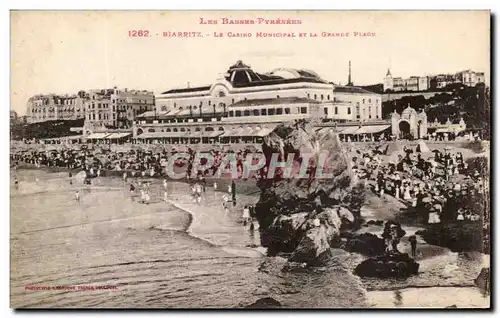 Cartes postales Biarritz Le Casino Municipal Et La Grande Plage