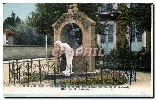 Cartes postales Pau La Fontaine de La Rue Porteneuve