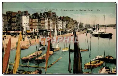 Ansichtskarte AK Le Havre Perspective Du Grand Quai Bateaux
