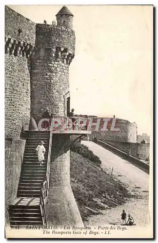 Ansichtskarte AK Saint Malo Les Remparts Porte des Beys