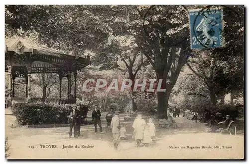 Cartes postales Troyes Jardin Du Rocher Enfants Kiosque