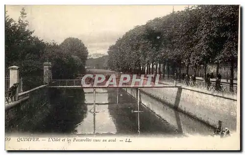 Cartes postales Quimper L Odet et les Passerelles Vues En aval