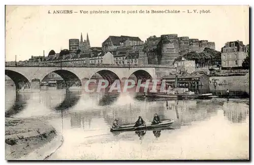 Cartes postales Angers Vue Generale Vers Le pont De La Basse Chaine Bateaux