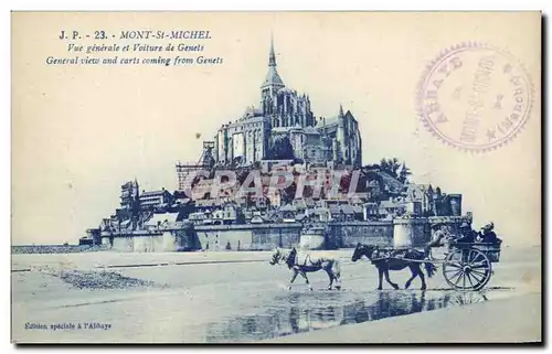 Cartes postales Mont Saint Michel Vue Generale et Voilture de Genets