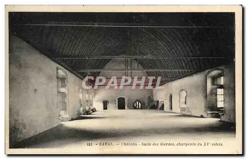 Cartes postales Laval Chateau Salle des Gardes Charpente du 15eme