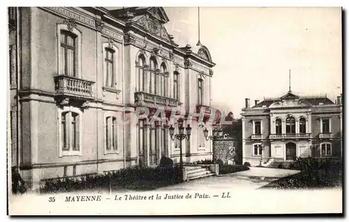 Cartes postales Mayenne Le Theatre et La Justice de Paix