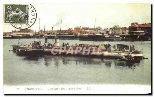 REPRO Cherbourg Torpilleur Dans l Avant Port Bateau
