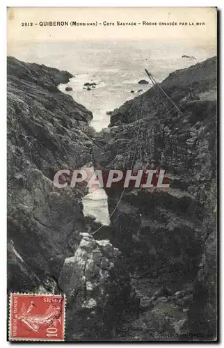 Cartes postales Quiberon Cote Sauvage Roche creuse par la mer