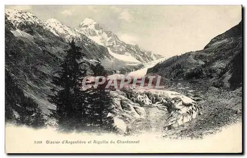 Cartes postales Glacier D Argentieres et Aiguille du Chardonnet