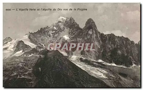 Cartes postales L Aiguille Verte et L Aiguille du dru Vue De La Flegere