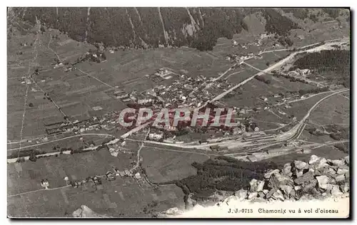 Cartes postales Chamonix Vu A Vol d oiseau