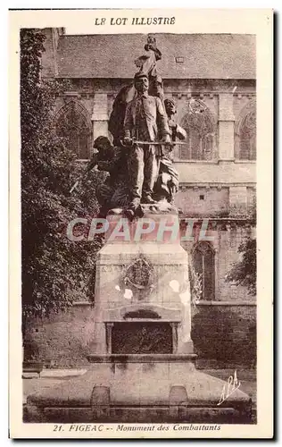 Cartes postales Figeac Monument des Combattants Militaria