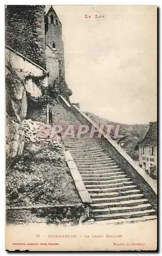 Ansichtskarte AK Rocamadour Le Grand Escalier