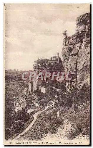 Cartes postales Rocamadour Le Rocher Et Rocamadour