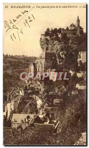 Cartes postales Rocamadour Vue Generale Prise de La Route d Arrivee
