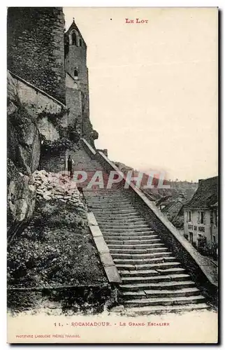 Ansichtskarte AK Rocamadour Le Grand Escalier