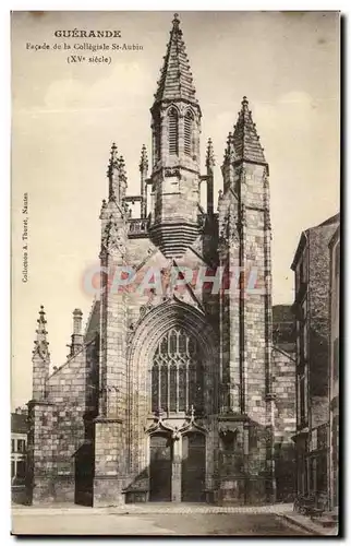 Ansichtskarte AK Guerande Facade de La Collegiale St Aubin