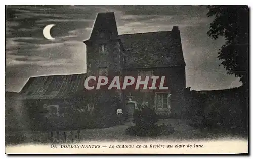 Ansichtskarte AK Doulon Nantes Le Chateau de La Riviere Au Clair de Lune
