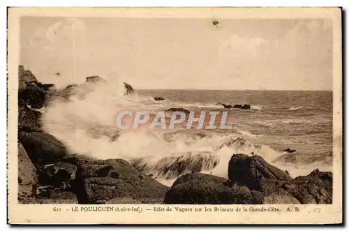 Cartes postales Le Pouliguen Effet de Vagues Sur les Brisants de la Grande Cote