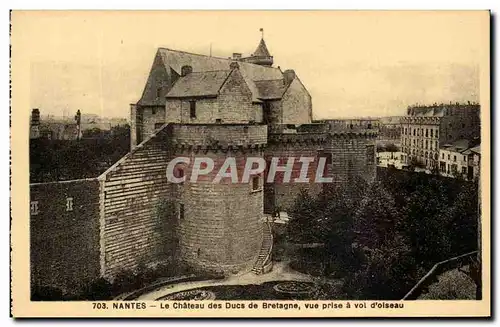 Cartes postales Nantes Le Chateau de Ducs de Bretagne Vue prise a Vol d oiseau