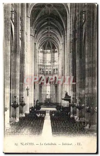 Cartes postales Nantes La Cathedrale Interieur