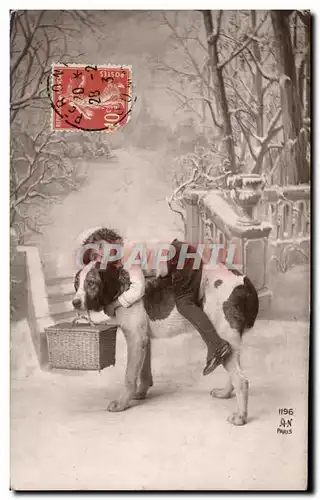 Cartes postales Fantaisie Enfant Chien