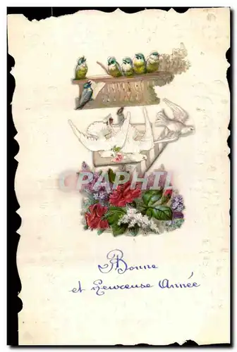 Cartes postales Bonne Annee Colombe Oiseaux