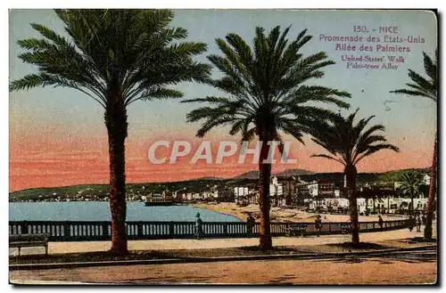 Cartes postales Nice Promenade des Etats Unis Allee des palmiers