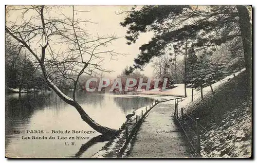 Ansichtskarte AK Paris Bois de Boulogne Les Bords du Lac en Hiver