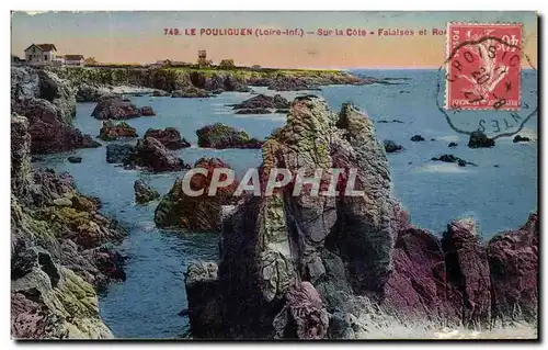 Cartes postales Le Pouliguen Sur la Cote Falaises et rochers