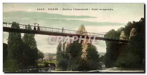 Cartes postales Paris Buttes Chaumont Pont Suspendu