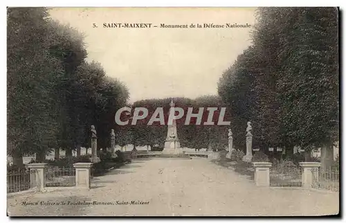 Cartes postales Saint Maixent Monument de la Defense Nationale Militaria