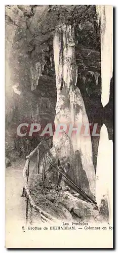 Cartes postales Grottes de Betharram Colonnes en formation