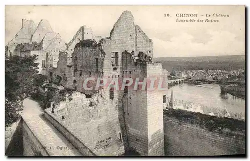 Cartes postales Chinon Le Chateau Ensemble Des Ruines