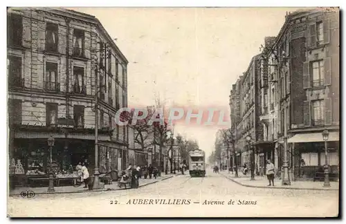 Cartes postales Aubervilliers Auenue de Stains Tramway