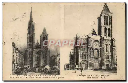 Cartes postales Saint Denis Abbaye avant l incendie de la fleche