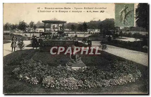 Cartes postales Rosny Sous Bois Square Richard Gardebled L interieur et le kiosque a musique