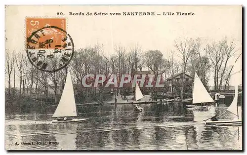 Cartes postales Nanterre L Ile Fleurie Bords de Seine Bateaux