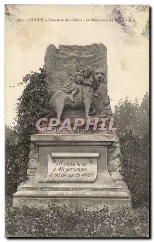 Cartes postales Clichy Cimetiere des Cimetiere des Chiens Le Monument de Barry