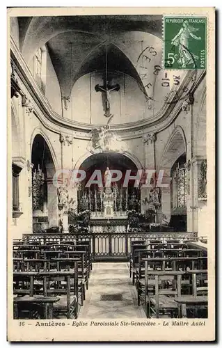 Cartes postales Asnieres Eglise Paroissiale Ste Genevieve Le Maitre autel