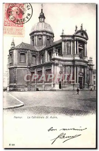 Ansichtskarte AK Namur La Cathedrale St Aubin