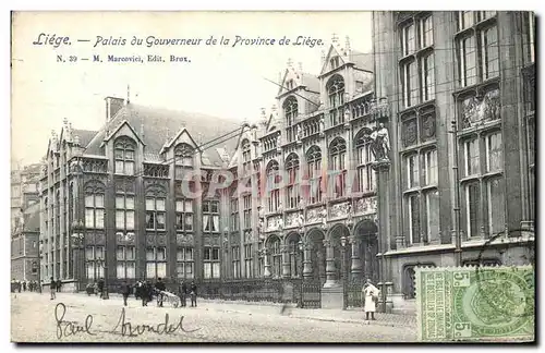 Cartes postales Liege Palais Gouverneur de la Province de Liege