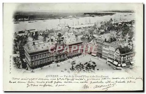 Cartes postales Anvers Vue de la Grand Place et du Bas Escaut